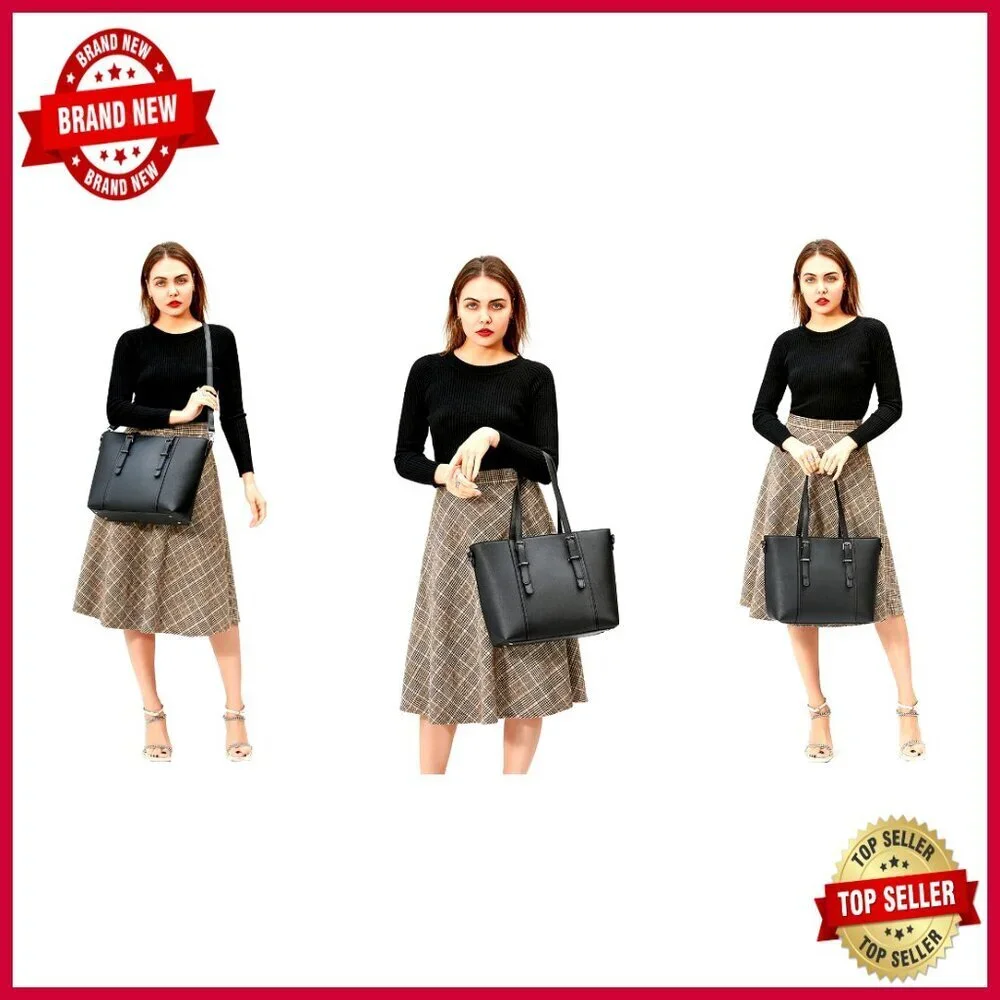 Adjustable Crossbody Tote Satchel Bag with Multiple Pockets